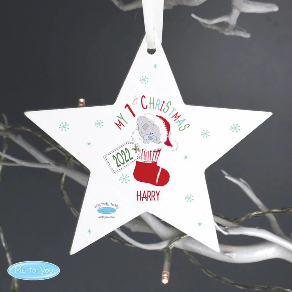 Personalised My 1st Christmas Stocking Star Decoration Extra Image 3
