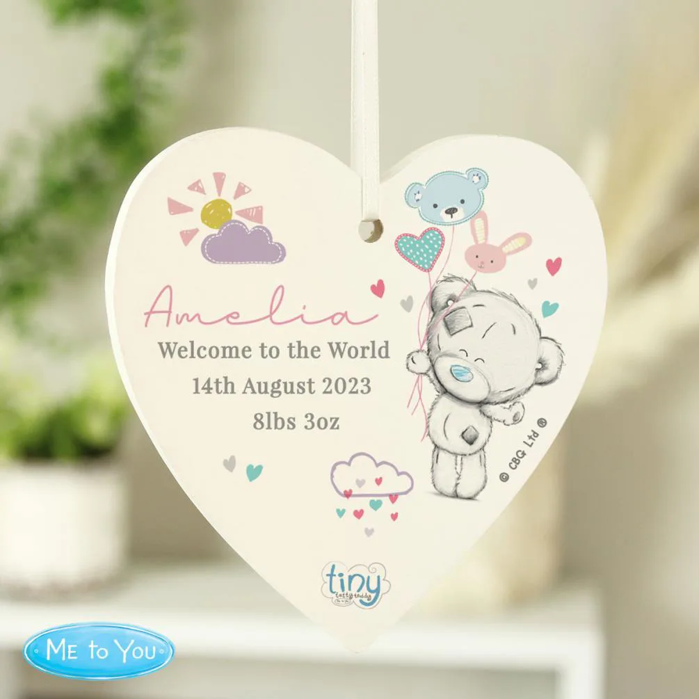 Personalised Tiny Tatty Teddy Dream Big Pink Wooden Decoration Extra Image 1