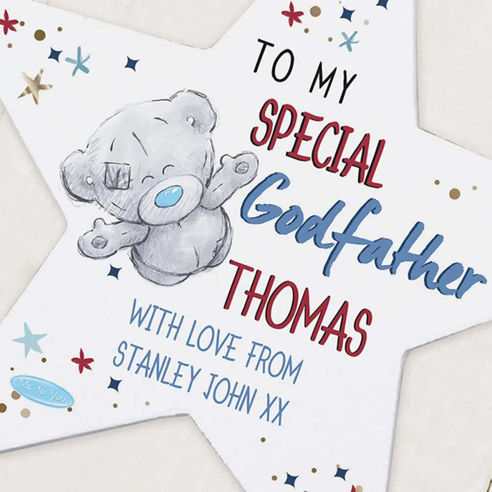Personalised Me to You Godfather Wooden Star Decoration Extra Image 2