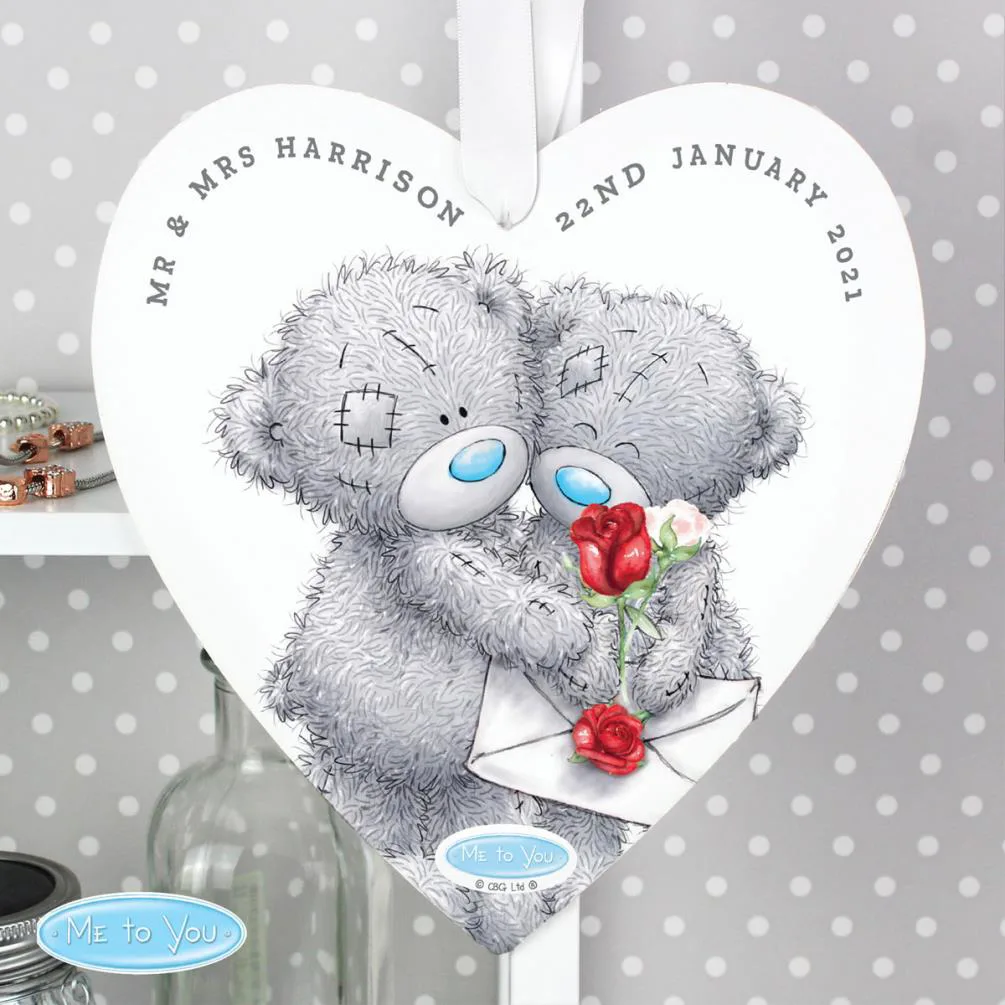 Personalised Me to You Large Wooden Heart Decoration Extra Image 3