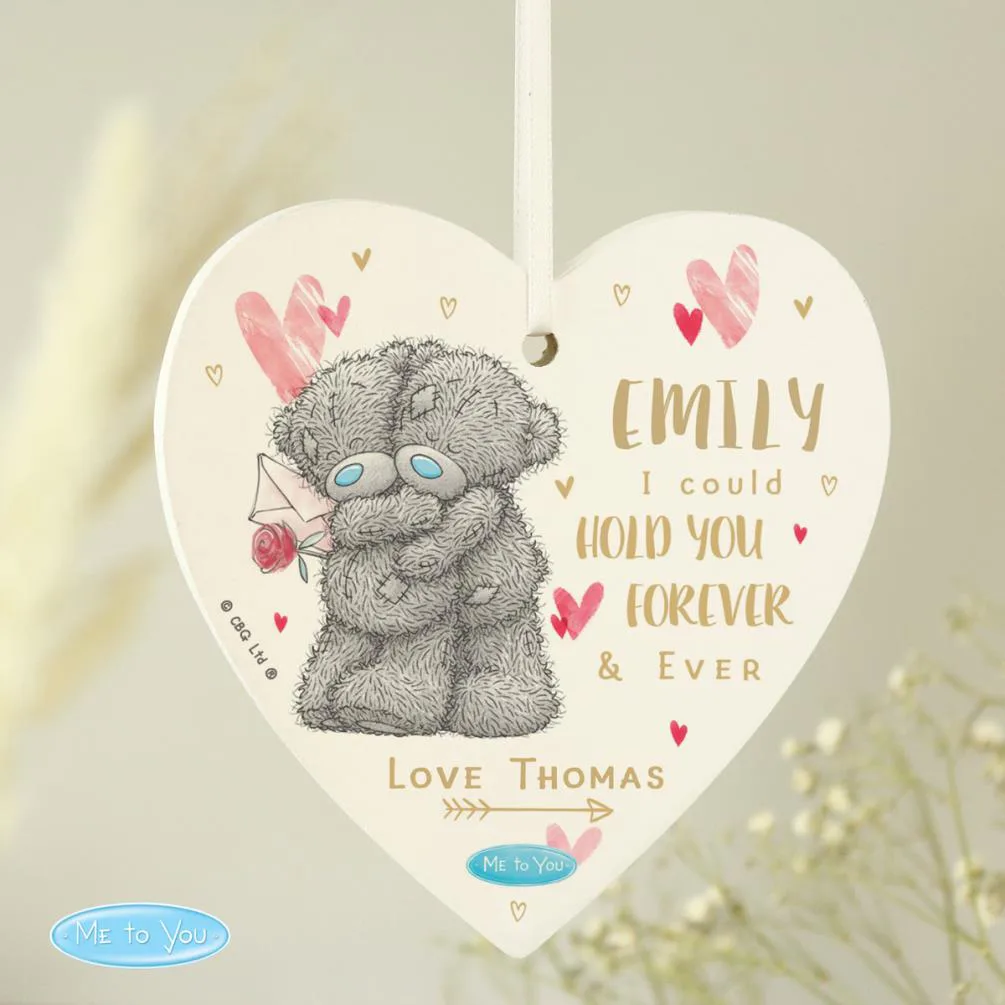 Personalised Hold You Forever Me to You Wooden Heart Decoration Extra Image 1