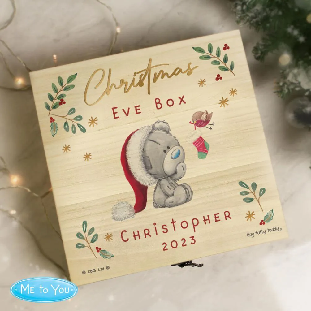 Personalised Winter Explorer Christmas Eve Large Wooden Keepsake Box Extra Image 3