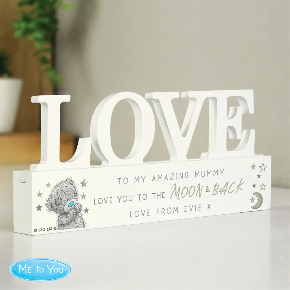 Personalised Me to You Moon & Back Wooden Love Ornament Extra Image 1
