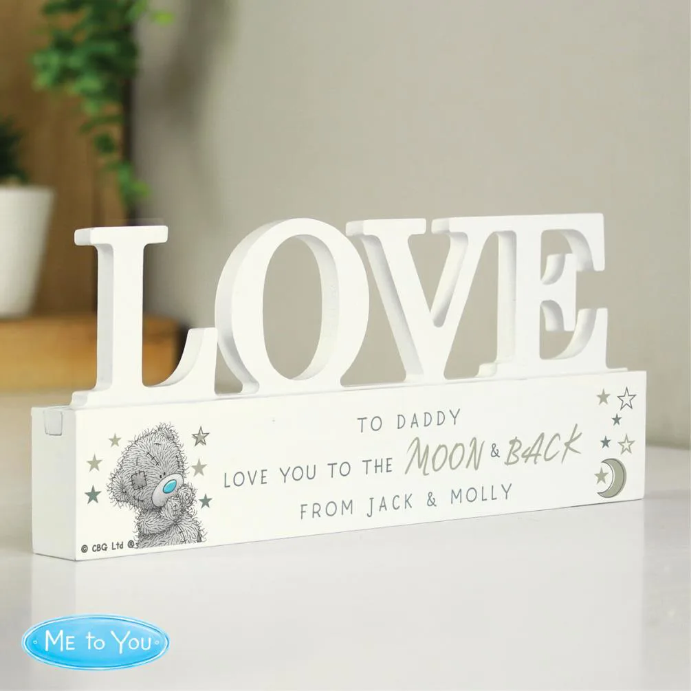 Personalised Me to You Moon & Back Wooden Love Ornament Extra Image 3