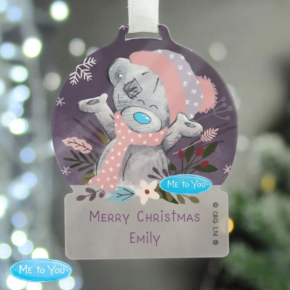 Personalised Me to You Cosy Winter Acrylic Snowglobe Decoration Extra Image 1