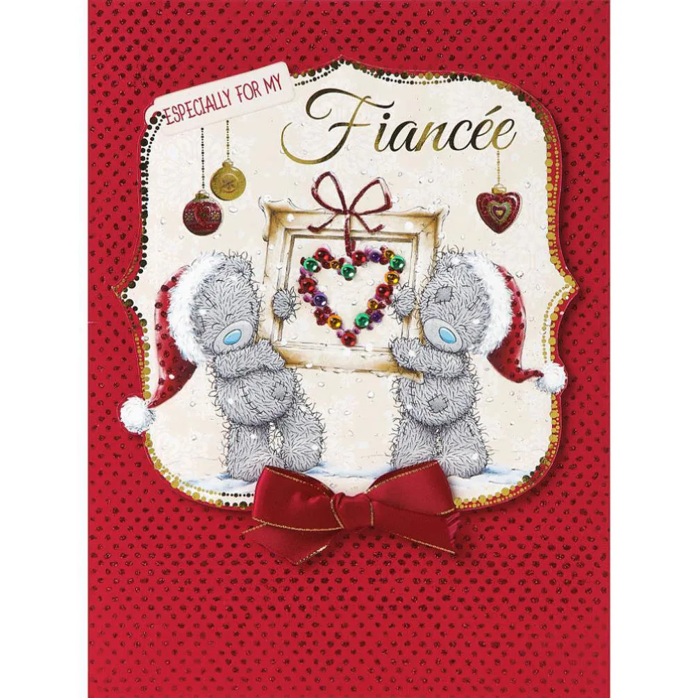 Fiancee Me to You Bear Handmade Boxed Christmas Card Extra Image 1