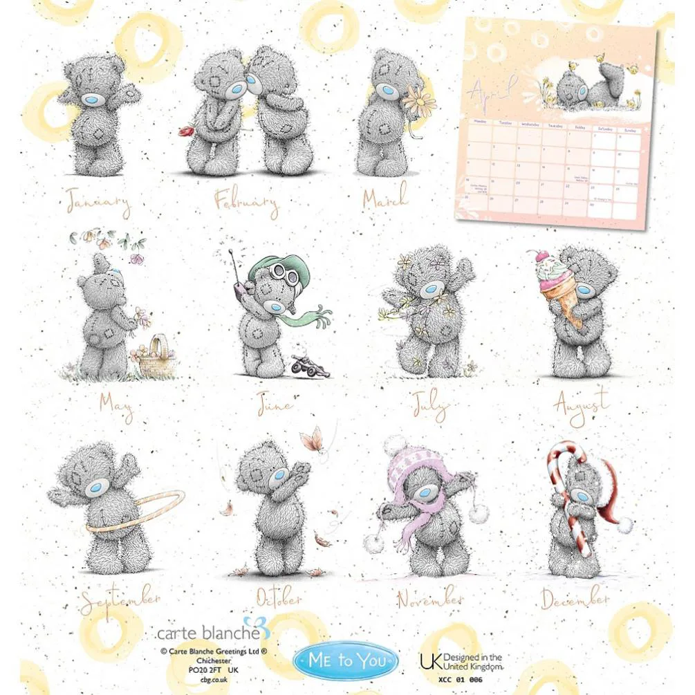 2022 Me to You Bear Spiral Bound Classic Desk Calendar Extra Image 2