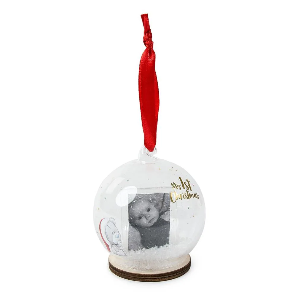 My 1st Christmas Tiny Tatty Teddy Photo Bauble Tree Decoration Extra Image 2
