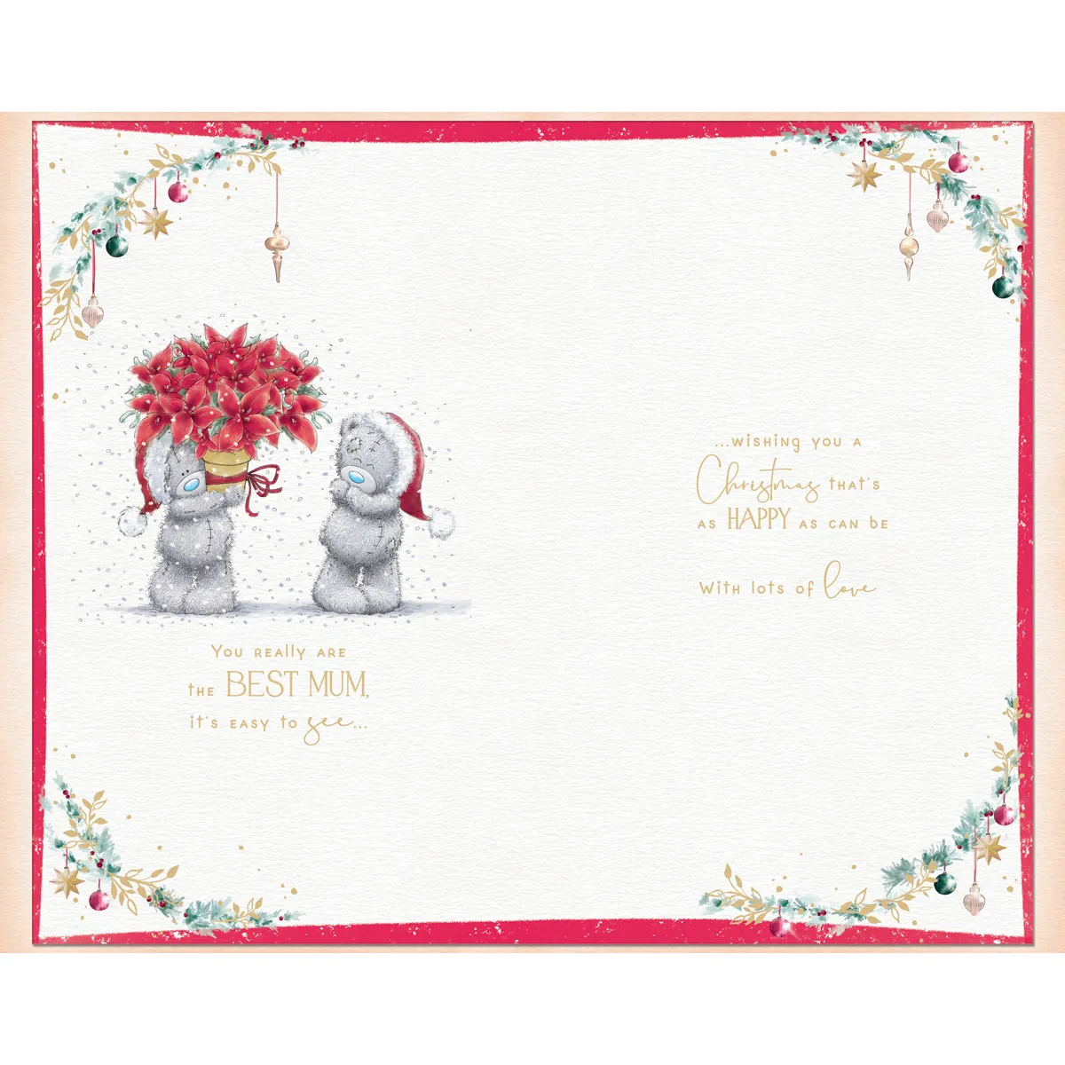 Lovely Mum Handmade Me to You Bear Christmas Card Extra Image 2