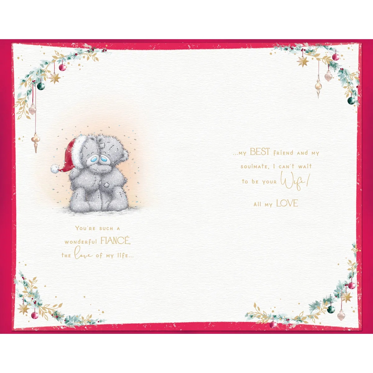 Amazing Fiance Handmade Me to You Bear Christmas Card Extra Image 2