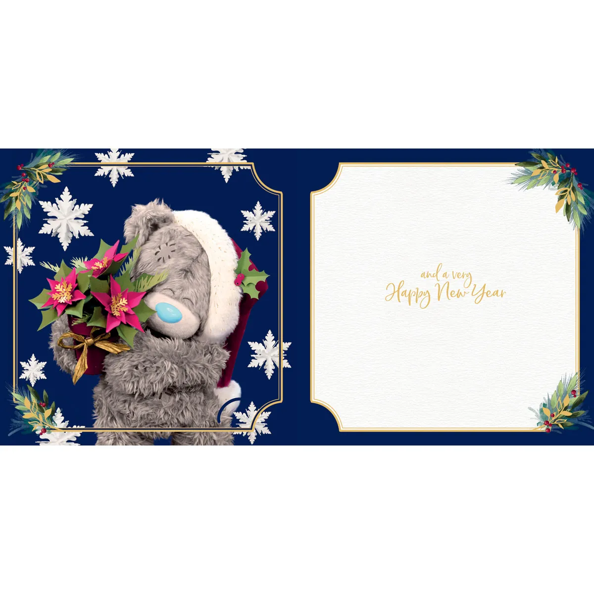 3D Holographic Poinsettia Me to You Bear Christmas Card Extra Image 1