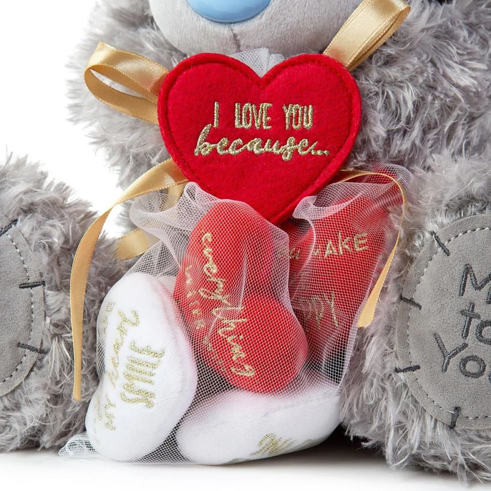 12" I Love You Because Hearts Me to You Bear Extra Image 2