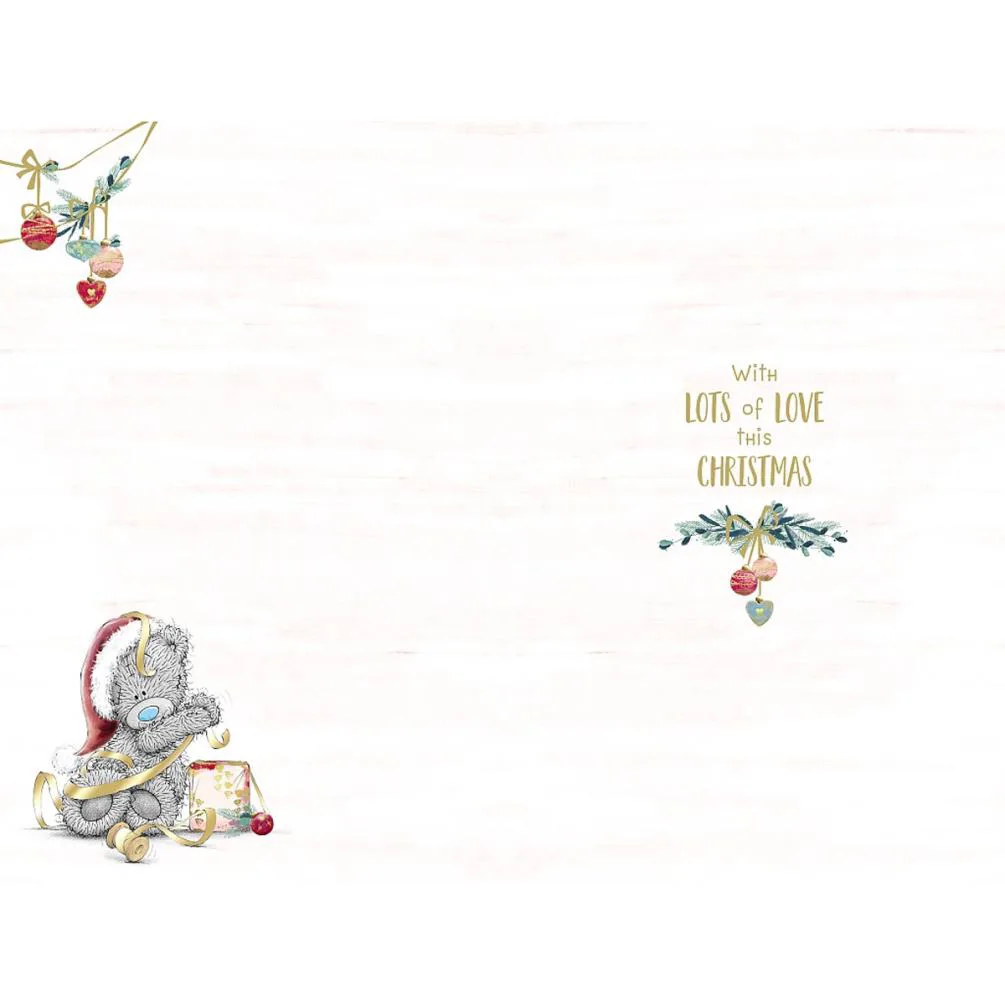 Great Granddaughter Holding Gift Me to You Bear Christmas Card Extra Image 1