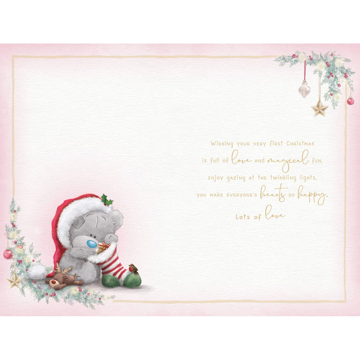 Baby Girl's 1st Christmas Me to You Bear Christmas Card Extra Image 1
