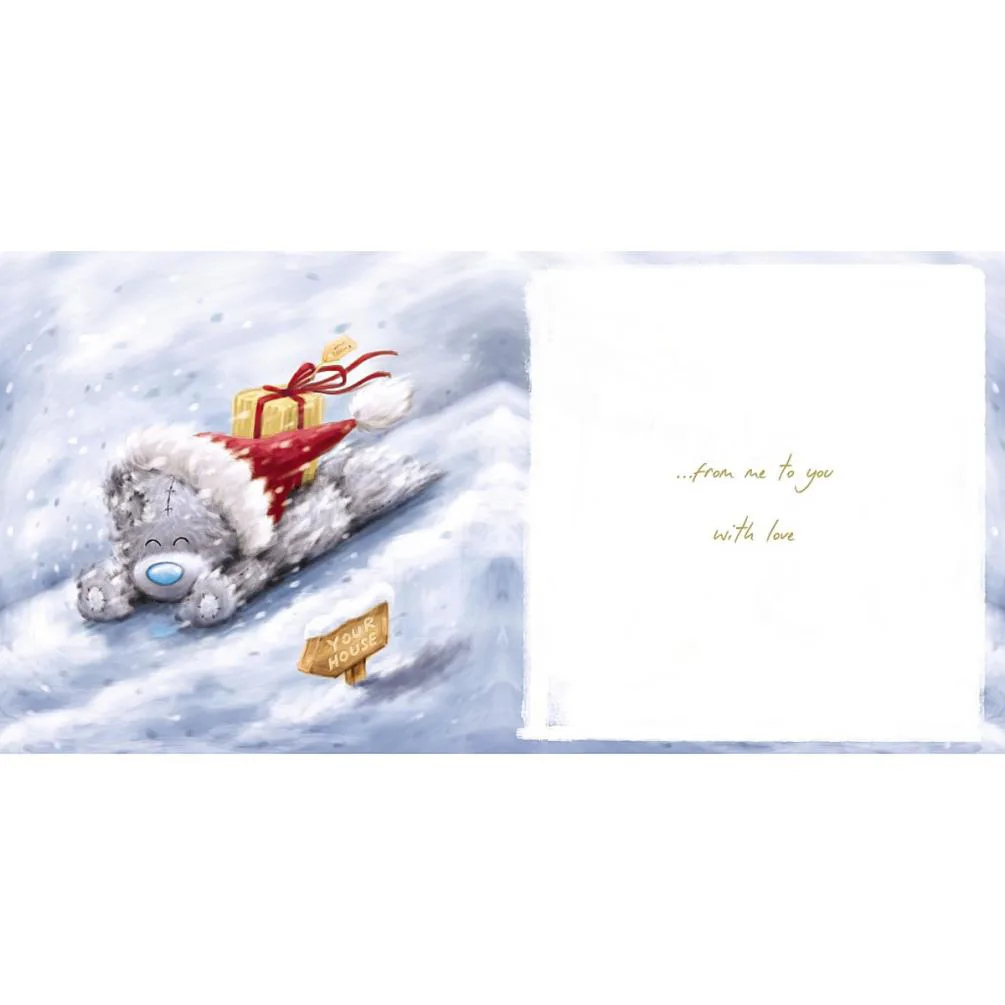 Merry Christmas Softly Drawn Me to You Bear Christmas Card Extra Image 1
