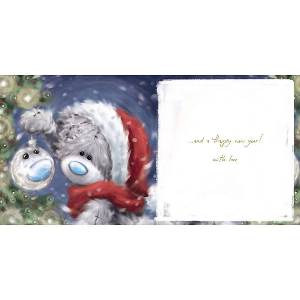 Hanging Bauble Softly Drawn Me to You Bear Christmas Card Extra Image 1