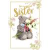 3D Holographic Sister Me to You Bear Birthday Card