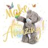3D Holographic Butterflies Time Me to You Bear Birthday Card