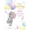 Bear Holding Balloons Me to You Bear Birthday Card