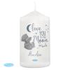 Personalised Love You to the Moon & Back Me to You Pillar Candle