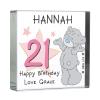 Personalised Me to You Sparkle & Shine Birthday Large Crystal Token