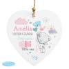Personalised Tiny Tatty Teddy Dream Big Pink Wooden Decoration