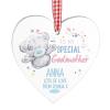 Personalised Me to You Godmother Wooden Heart Decoration