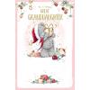 Great Granddaughter Holding Gift Me to You Bear Christmas Card