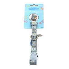 Medium Me to You Bear Paw Prints Dog Collar Blue