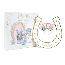 Lucky In love Me to You Bear Metal Wedding Horseshoe