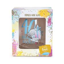 40th Birthday Me to You Bear Boxed Stemless Glass 