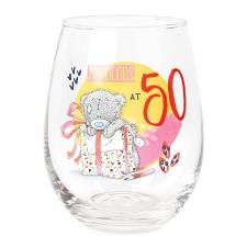 50th Birthday Me to You Bear Boxed Stemless Glass 