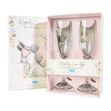 Mr & Mrs Me to You Wedding Champagne Flute Set