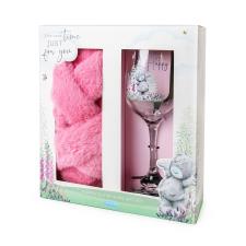 Slippers &amp; Wine Glass Me to You Bear Gift Set