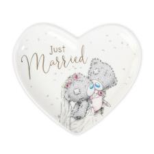 Just Married Me to You Bear Wedding Trinket Dish