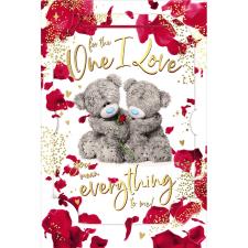 3D Holographic One I Love Me to You Bear Birthday Card