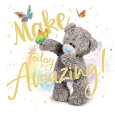 3D Holographic Butterflies Time Me to You Bear Birthday Card