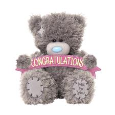 4" Congratulations Banner Me to You Bear