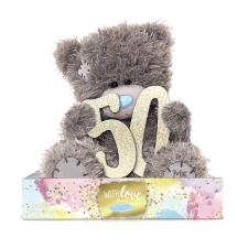 7&quot; Holding 50th Birthday Numbers Me to You Bear
