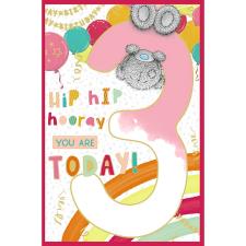 3 Today Me to You Bear 3rd Birthday Card