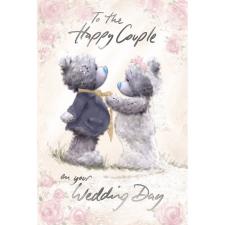 Happy Couple Softly Drawn Me to You Bear Wedding Day Card