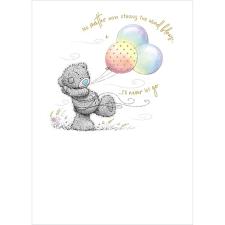 Bear and Rainbow Balloons Me to You Bear Card