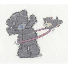 Hula Hoop Me to You Bear Cross Stitch Kit