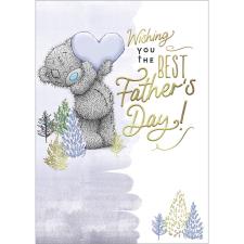 Holding Blue Heart Me to You Bear Father's Day Card