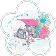 To Mum Me to You Bear Mothers Day Flower Shaped Card