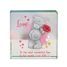 Personalised Me to You I Love You Glass Block
