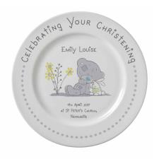 Personalised Tiny Tatty Teddy Christening Rimmed Plate