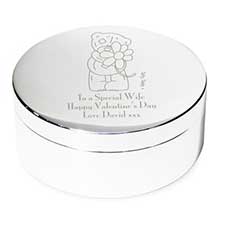 Personalised Me to You Bear Flower Round Trinket Box
