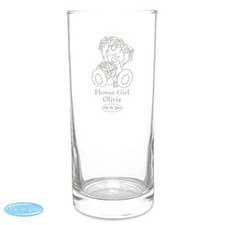 Personalised Me to You Engraved Wedding Girl Hi Ball Glass