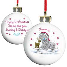 Personalised Me to You Bear Christmas Reindeer Bauble